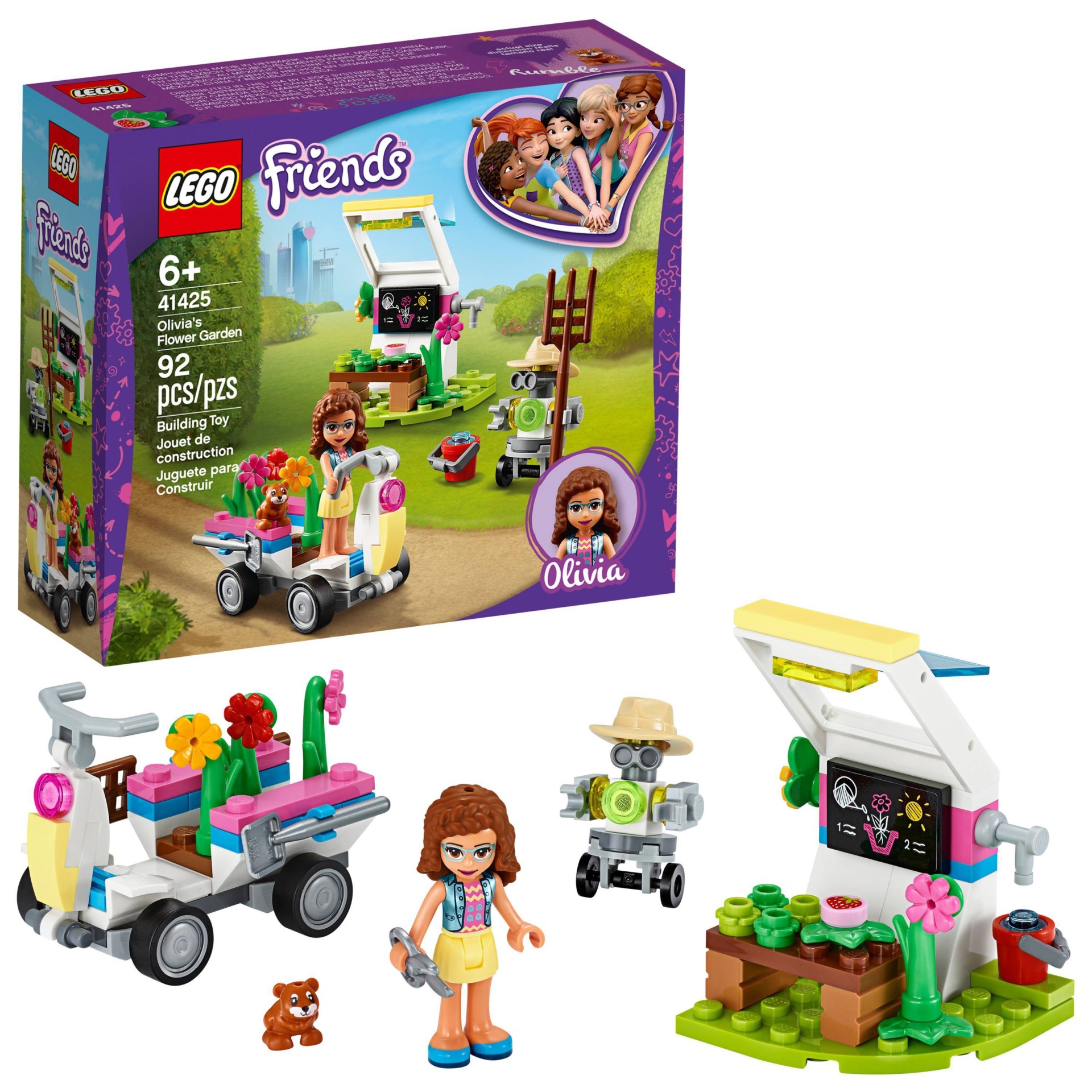 slide 1 of 7, LEGO Friends Olivia's Flower Garden Mini-Doll Set, Includes Garden Accessories 41425, 1 ct