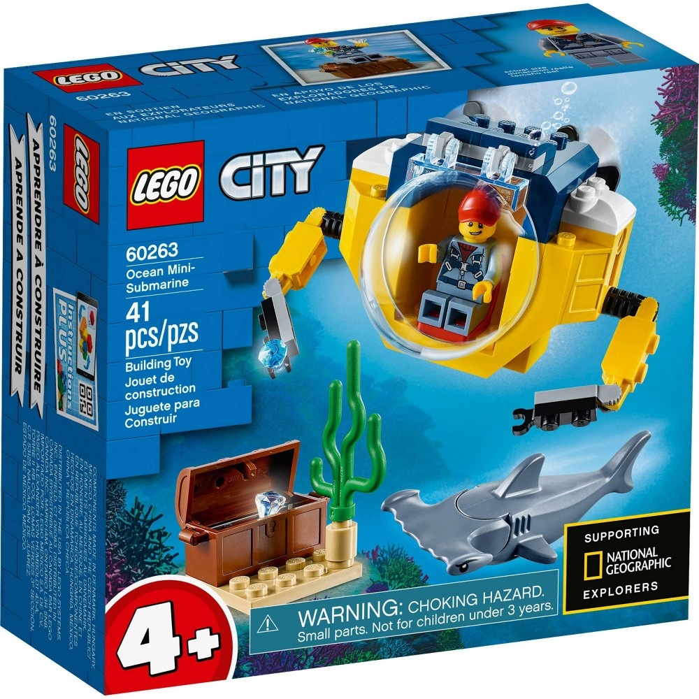 slide 4 of 7, LEGO City Ocean Mini-Submarine Playset, Cool Toys for Kids 60263, 1 ct