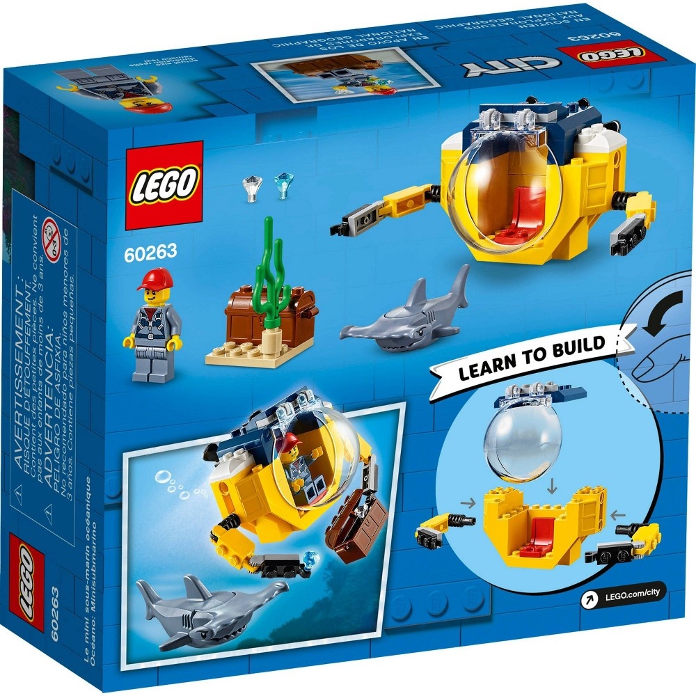 slide 5 of 7, LEGO City Ocean Mini-Submarine Playset, Cool Toys for Kids 60263, 1 ct