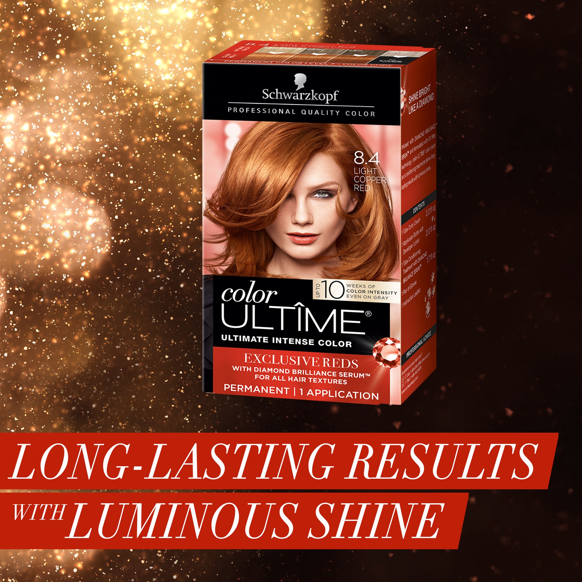 slide 4 of 5, Schwarzkopf Color Ultime Permanent Hair Color Cream, 8.4 Light Copper Red, 5.70 fl oz