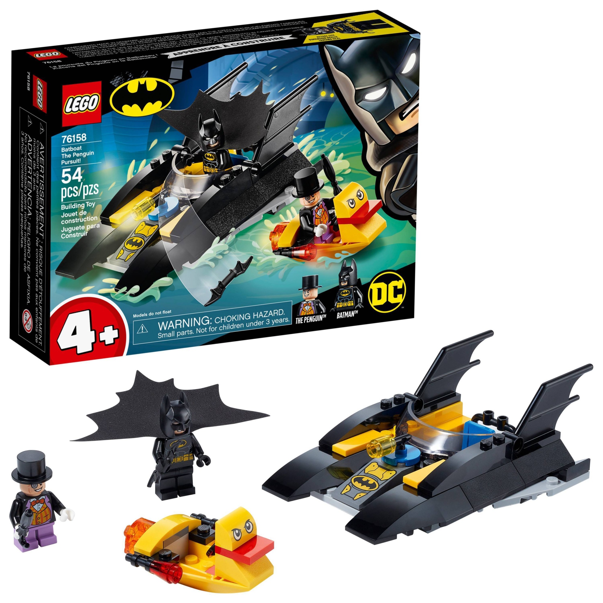 slide 1 of 7, LEGO DC Batboat The Penguin Pursuit! Fun Playset with Super-Hero Minifigures 76158, 1 ct