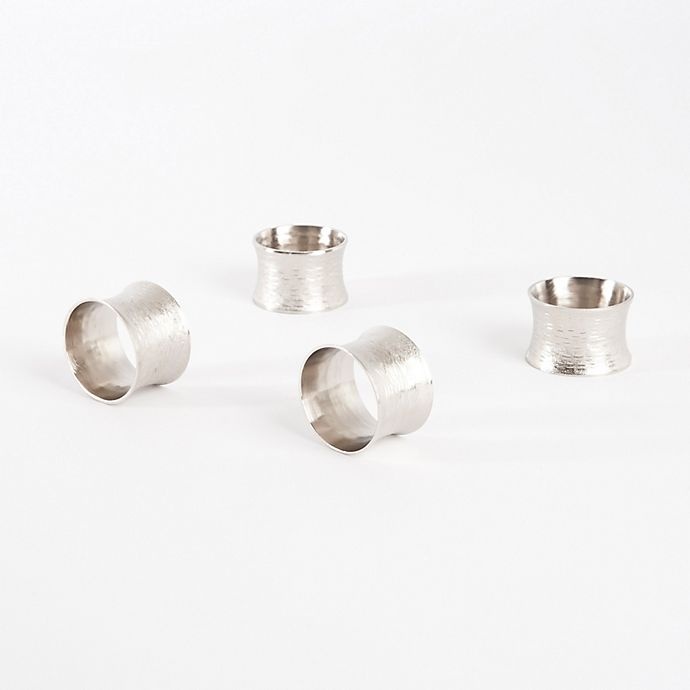 slide 2 of 3, Saro Lifestyle Classic Design Napkin Rings - Silver, 4 ct