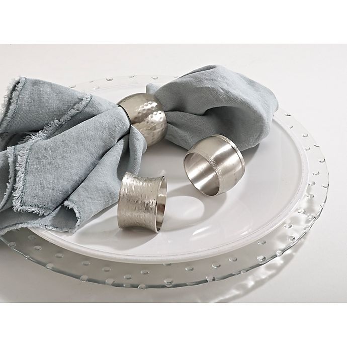 slide 3 of 3, Saro Lifestyle Classic Design Napkin Rings - Silver, 4 ct