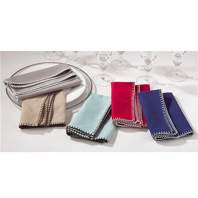 slide 2 of 3, Saro Lifestyle Celena Napkins - Grey, 4 ct