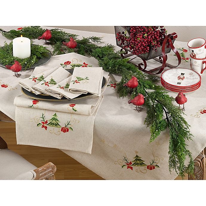 slide 2 of 2, Saro Lifestyle Arbre de Noel Napkins - Natural, 4 ct