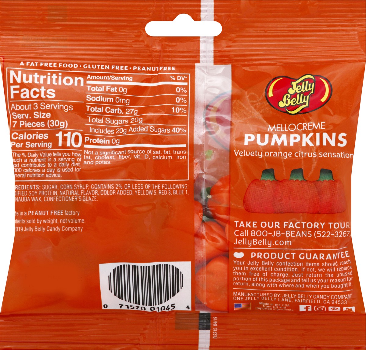 slide 8 of 8, Jelly Belly Candy Company Jelly Belly Pumpkins Mello Creme Candy, 3 oz