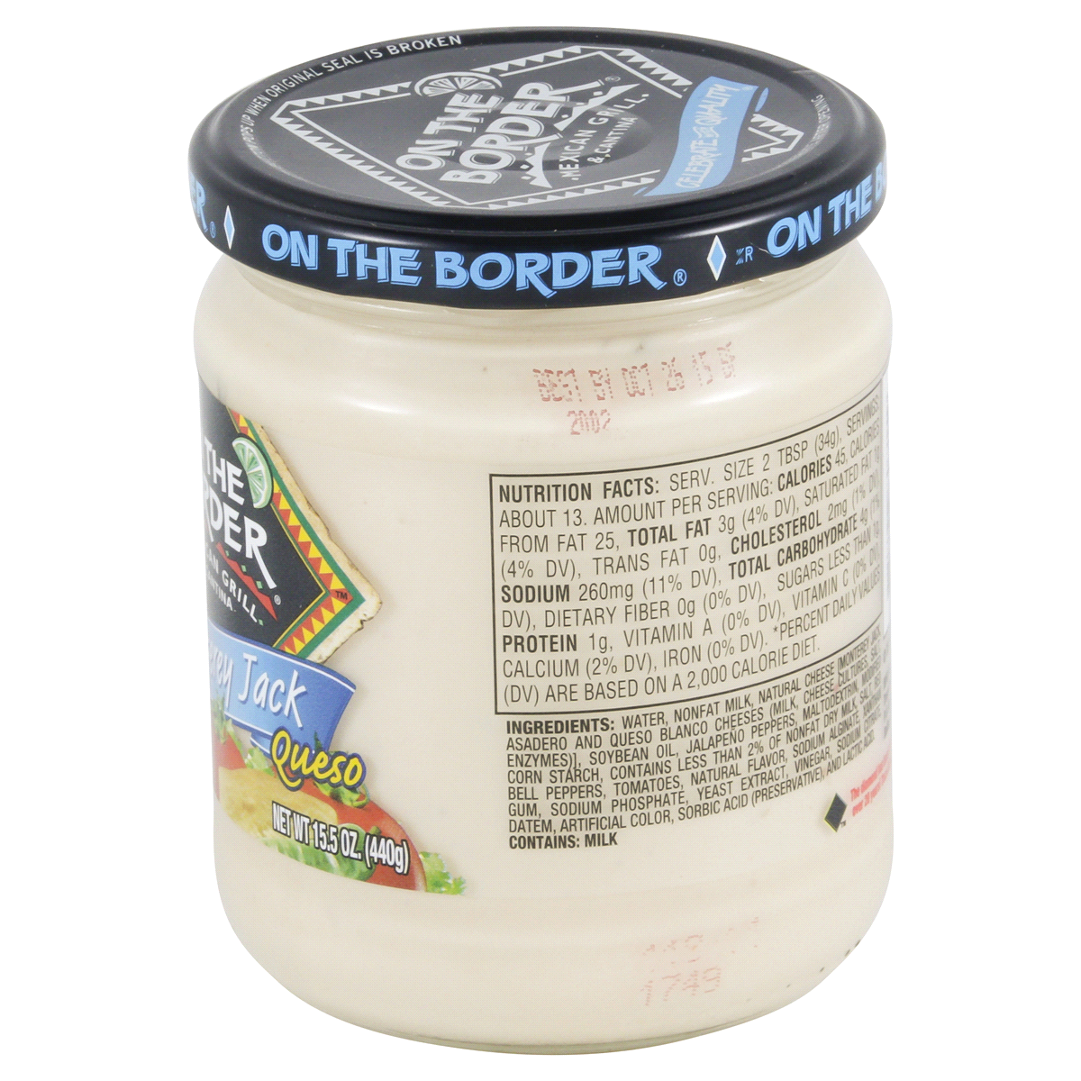 slide 3 of 5, On The Border Monterey Jack Queso 15.5 oz, 15.5 oz