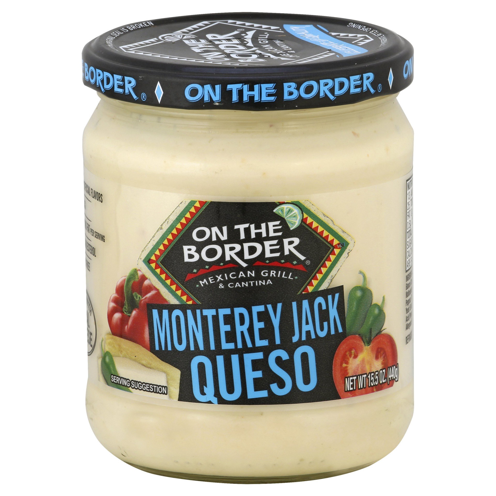 slide 1 of 5, On The Border Monterey Jack Queso 15.5 oz, 15.5 oz