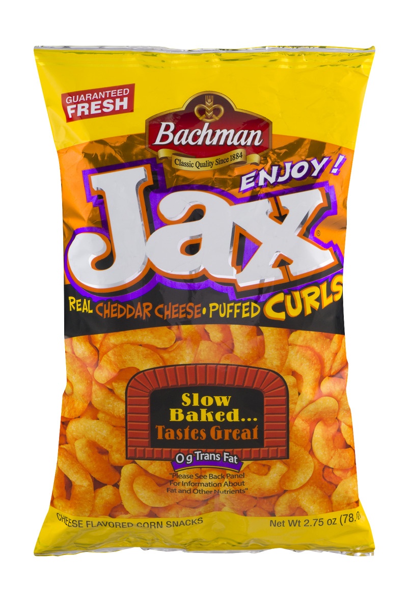 slide 1 of 1, Bachman Puffed Curls, Real Cheddar Cheese, 2.75 oz