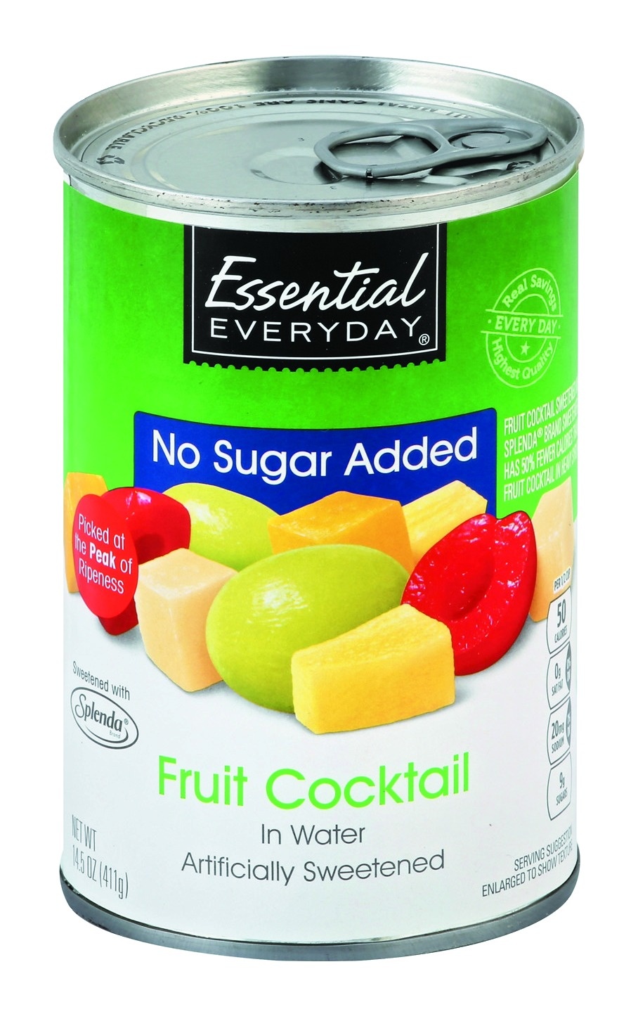 slide 1 of 1, Essential Everyday Fruit Cocktail, in Water, No Sugar Added, 14.5 Ounce, 14.5 oz