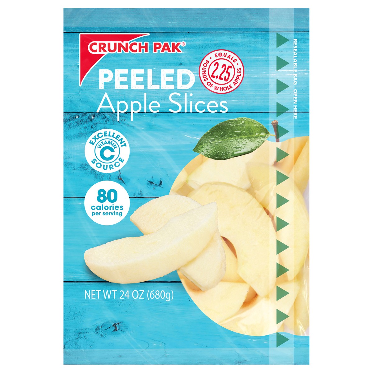slide 1 of 7, Crunch Pak Peeled Sliced Apples Gusseted Bag, 24 oz