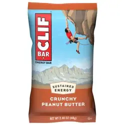 CLIF BAR - Crunchy Peanut Butter - Made with Organic Oats - 11g Protein - Non-GMO - Plant Based - Energy Bar - 2.4 oz.