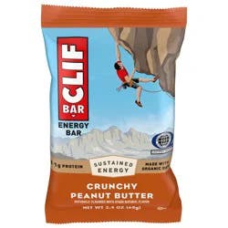 CLIF BAR - Energy Protein Bars - Crunchy Peanut Butter - Made with Organic Oats - Energy Bars - Non-GMO - (1 Count)