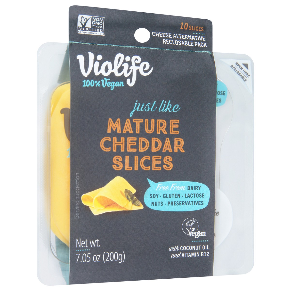 slide 9 of 11, Violife Just like Mature Cheddar Slices, Dairy Free Vegan, 7.05 oz Plastic Pack, 7.05 oz