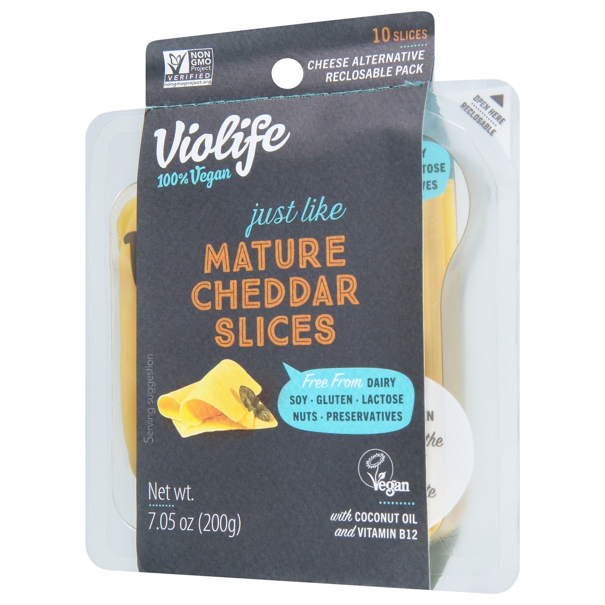 slide 4 of 11, Violife Just like Mature Cheddar Slices, Dairy Free Vegan, 7.05 oz Plastic Pack, 7.05 oz