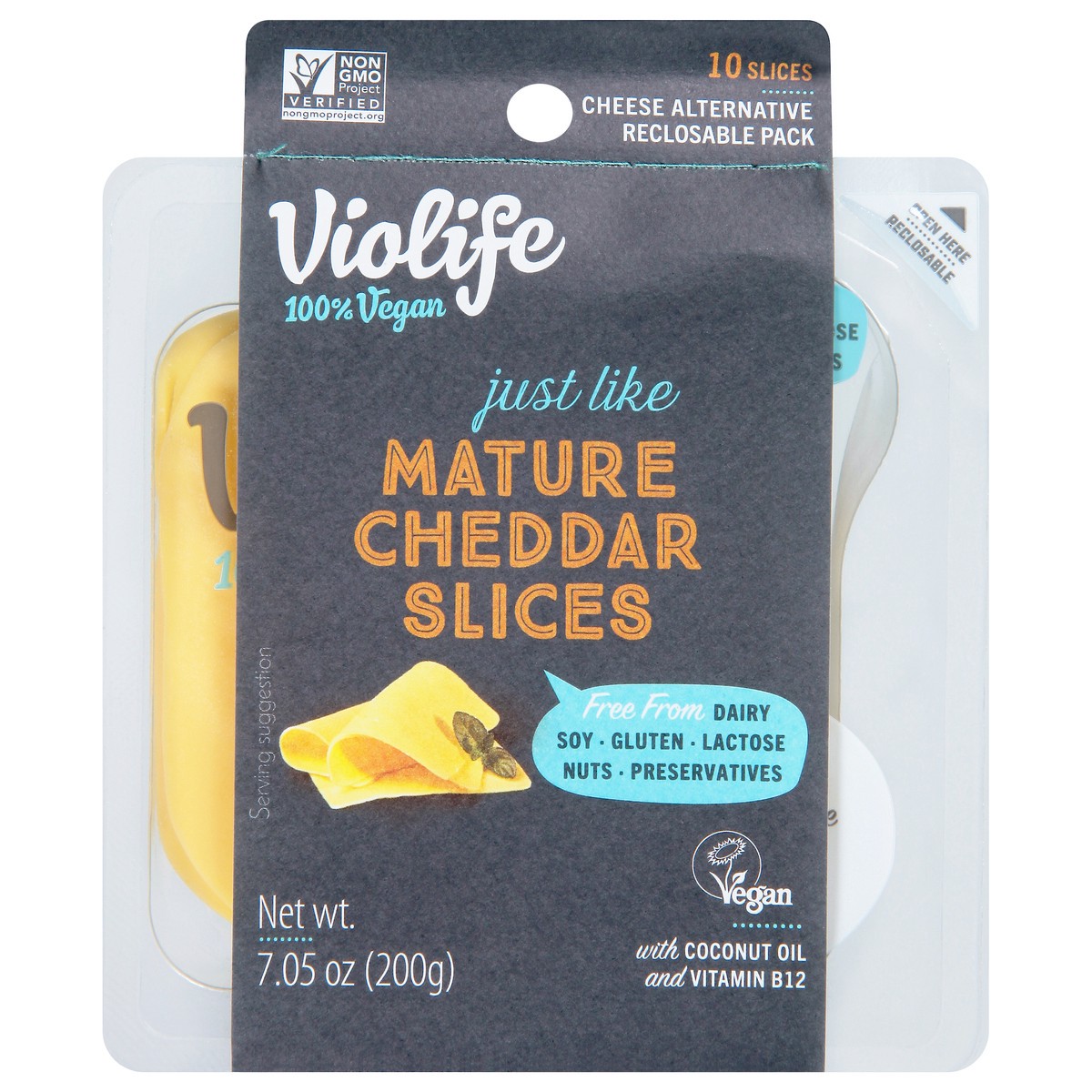 slide 8 of 11, Violife Just like Mature Cheddar Slices, Dairy Free Vegan, 7.05 oz Plastic Pack, 7.05 oz