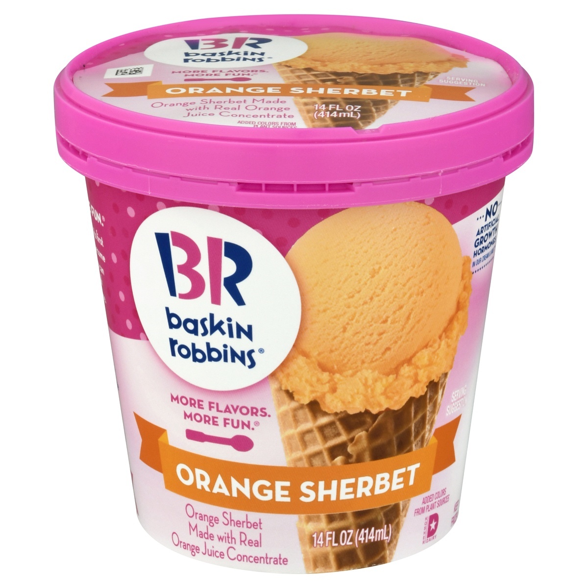 slide 1 of 1, Baskin-Robbins Sherbet, Orange, 14 oz