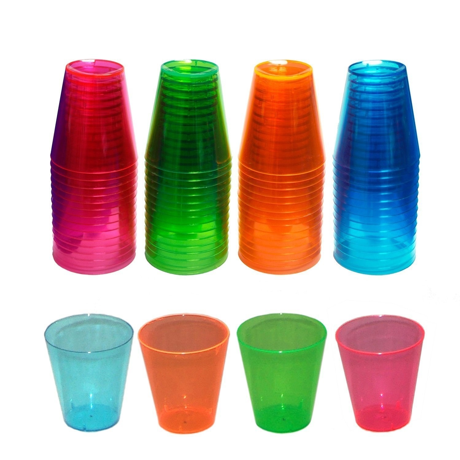 slide 1 of 1, Party Essentials Neon Shot Glass, 40 ct; 2 oz