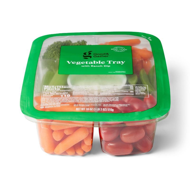 slide 4 of 4, Vegetable Tray with Ranch Dip (Veggies may Vary) - 18oz - Good & Gather™, 18 oz