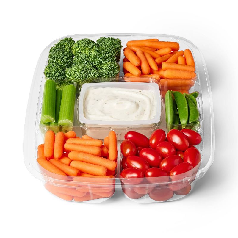 slide 2 of 4, Vegetable Tray with Ranch Dip - 40oz - Good & Gather™, 40 oz