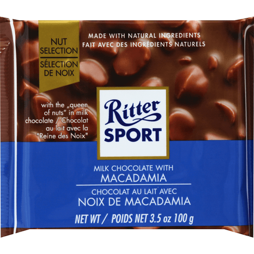 slide 2 of 2, Ritter Sport Milk Chocolate, With Macadamia, Knick-Pack, 3.5 oz