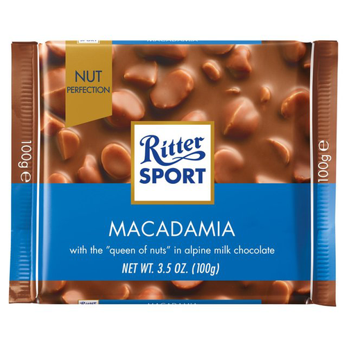 slide 1 of 1, Ritter Sport Milk Chocolate, With Macadamia, Knick-Pack, 3.5 oz