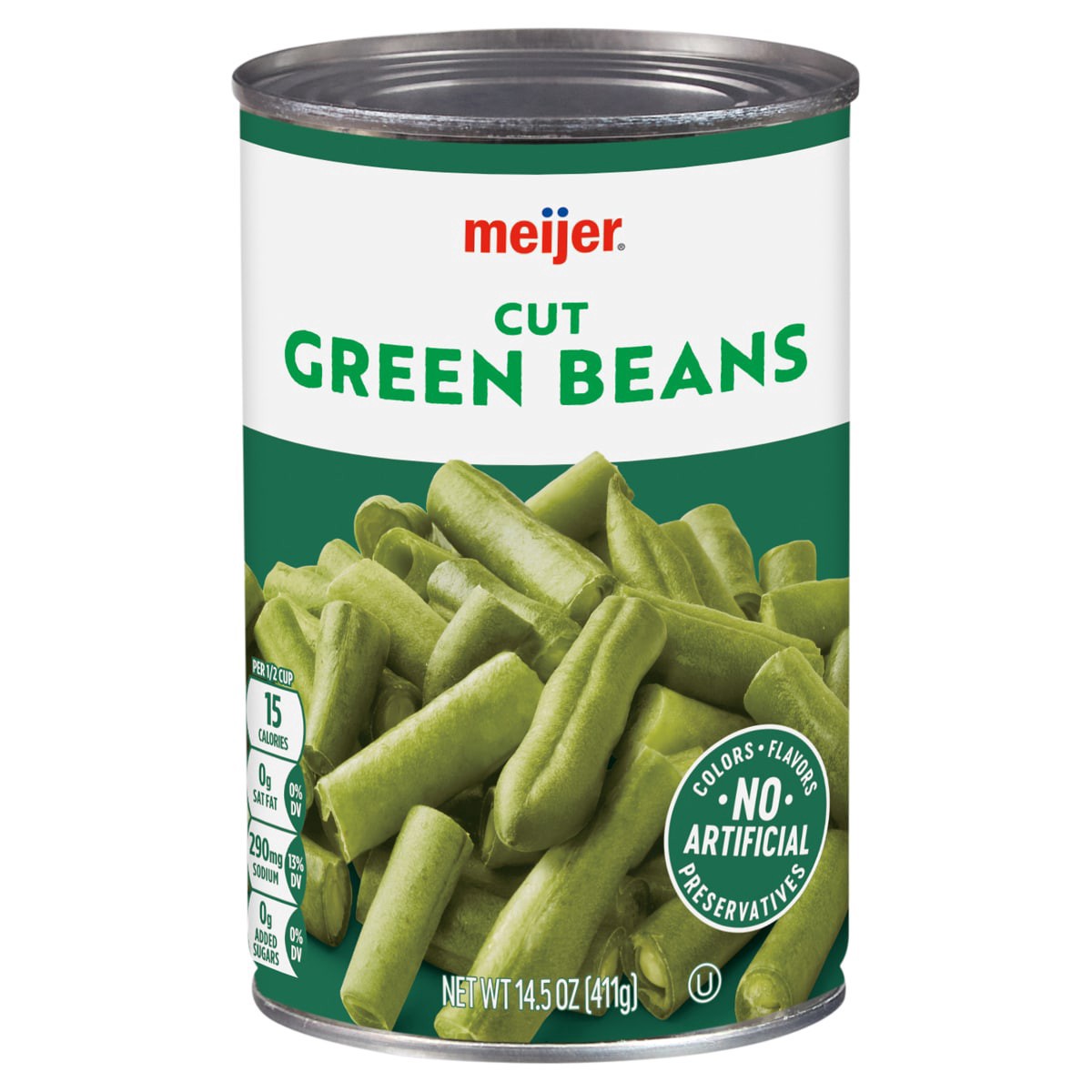 slide 1 of 17, Meijer Cut Green Beans, 14.5 oz