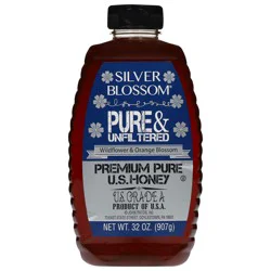 Silver Blossom Pure & Unfiltered Premium Wildflower & Orange Blossom Honey 32 oz