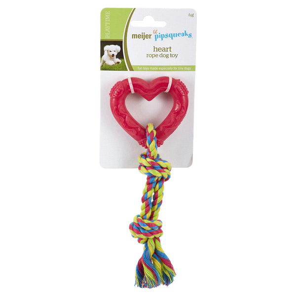 slide 1 of 1, Meijer Lil Pipsqueaks Heart Rope Dog Toy, 1 ct