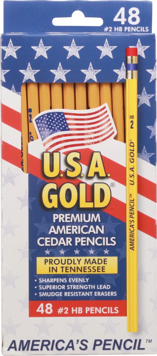 slide 2 of 10, USA Gold No. 2 HB Pencils 48 Pencils 48 ea, 48 ct