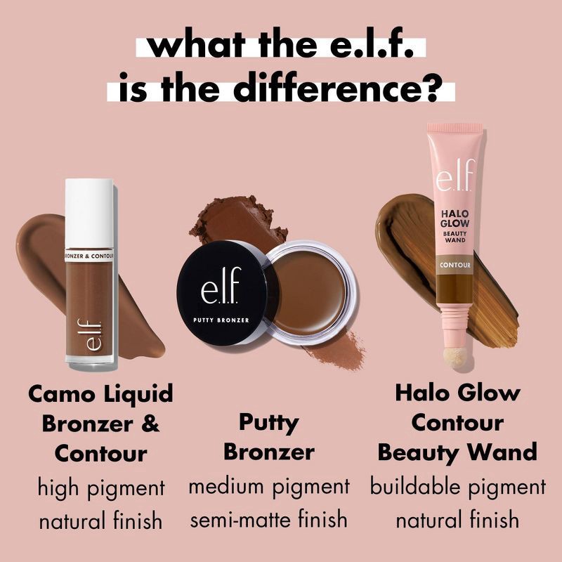 slide 10 of 14, e.l.f. Camo Liquid Bronzer and Contour, 2 Fair/Light, 0.13 fl oz