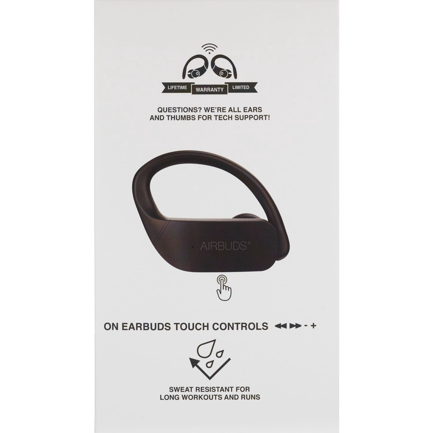 slide 4 of 5, Airbuds True Wireless Sport, Black, 1 ct