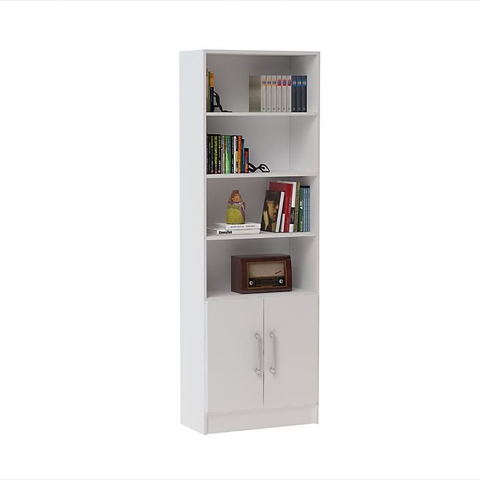 slide 2 of 3, Manhattan Comfort Catarina Cabinet Bookcase - White, 1 ct