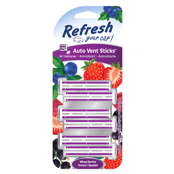 slide 1 of 1, Refresh Your Car! Vent Sticks Mixed Berry, 6 ct