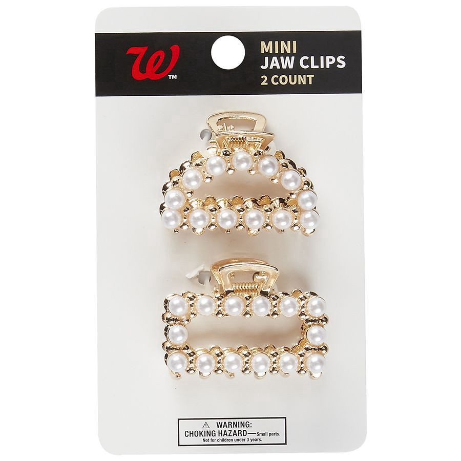 slide 1 of 3, Walgreens Mini Jaw Clips, Pearl, 2 ct