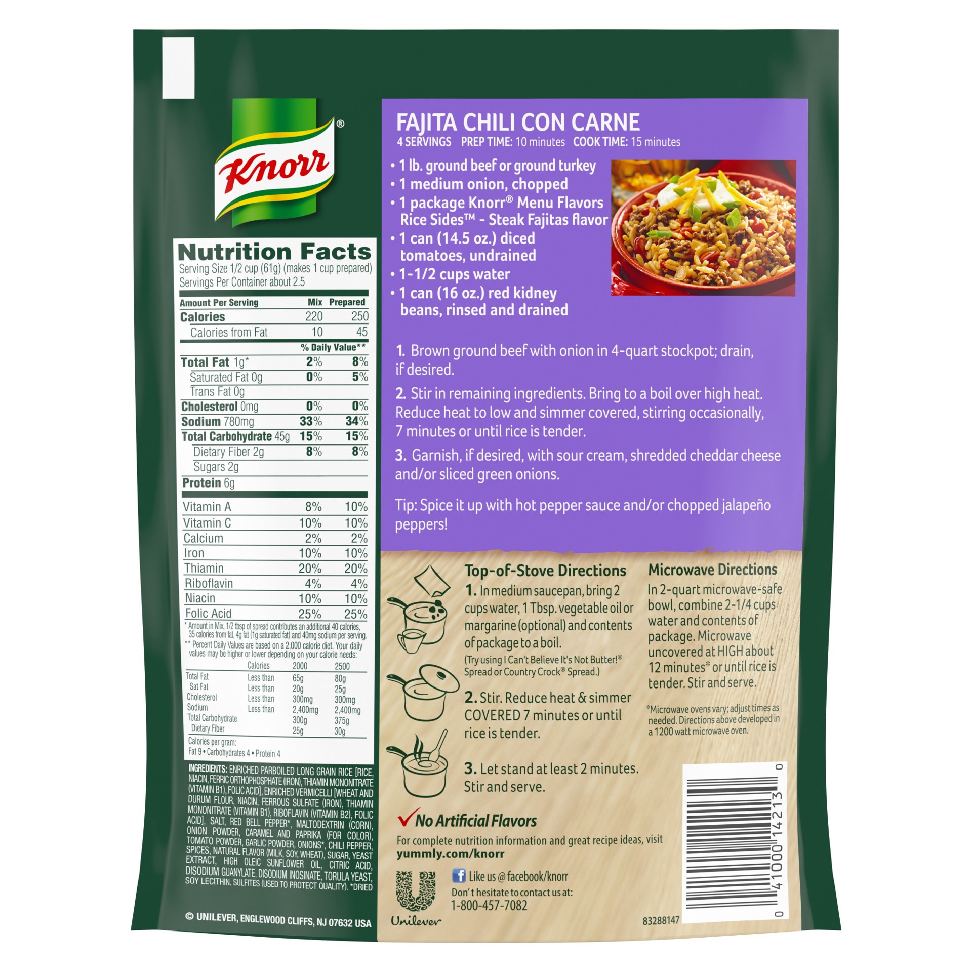 slide 3 of 4, Knorr Steak Fajitas Rice Sides, 5.3 oz