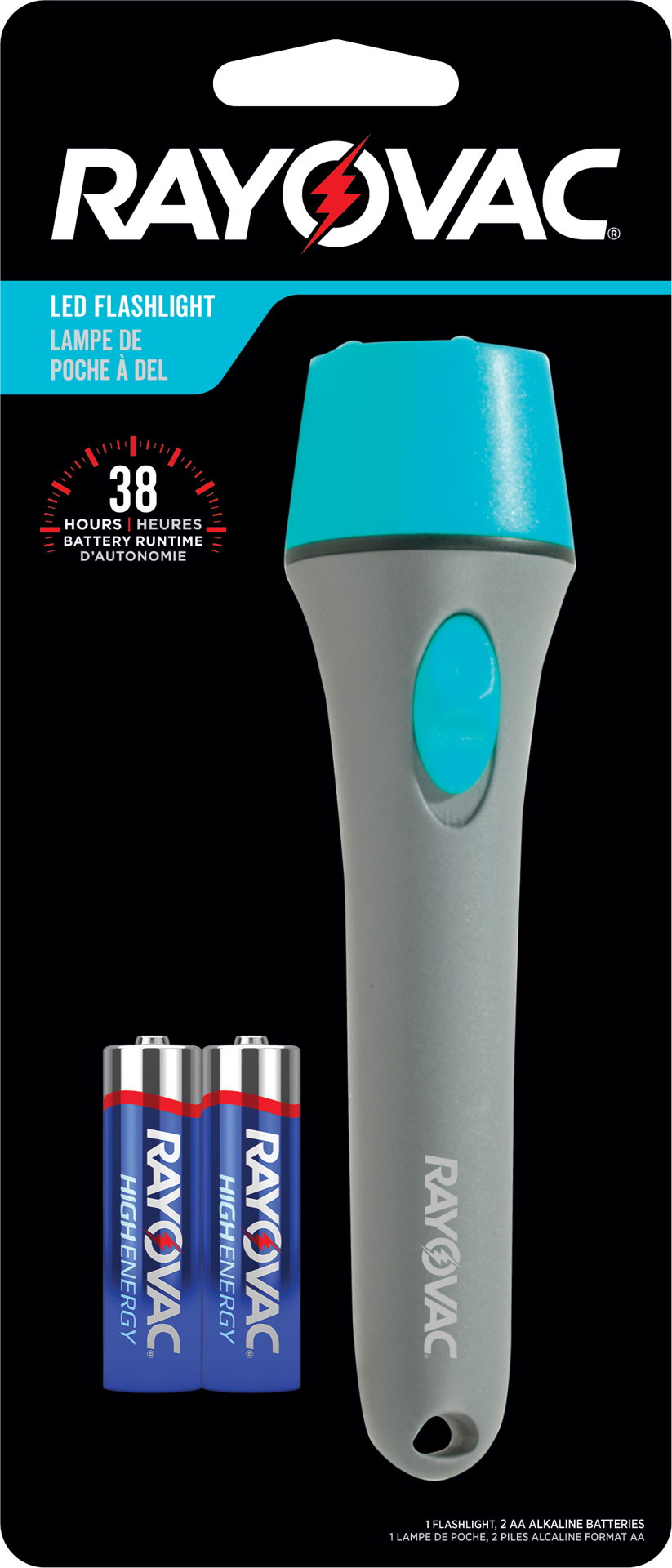 slide 1 of 1, Rayovac 2AA LED Slim Grip Flaslight, 1 cnt