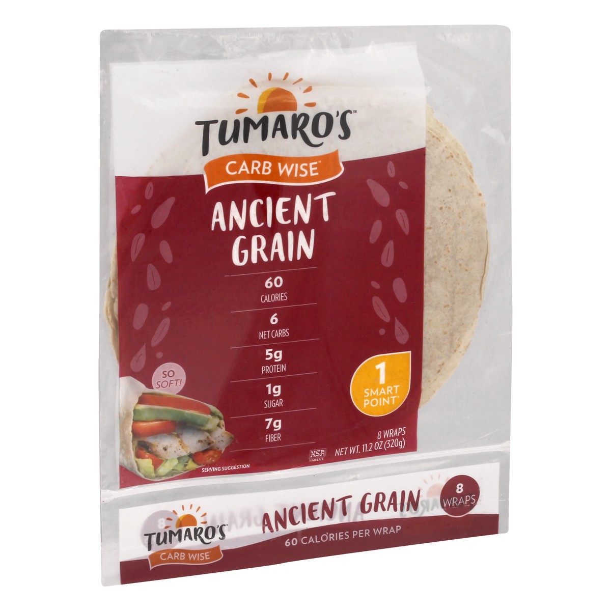 slide 7 of 11, Tumaro's Ancient Grain Wrap Low Carb, 11.2 oz