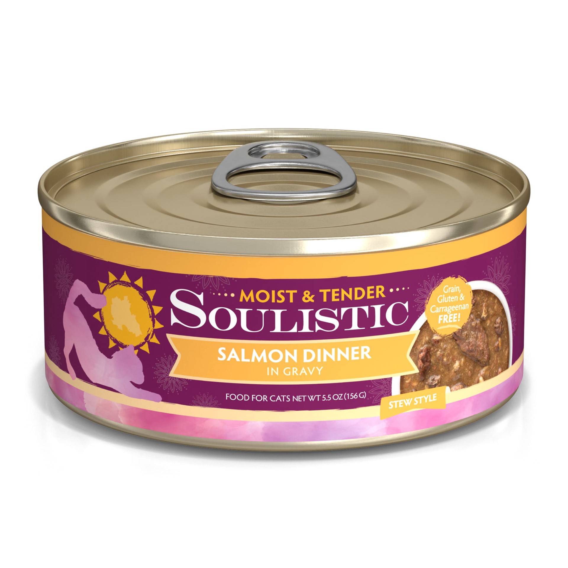 slide 1 of 1, Soulistic Moist & Tender Salmon Dinner Adult Canned Cat Food in Gravy, 5.5 oz