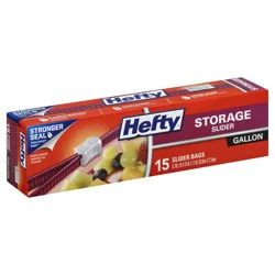 Hefty Slider Bags Gallon Storage - 15 CT