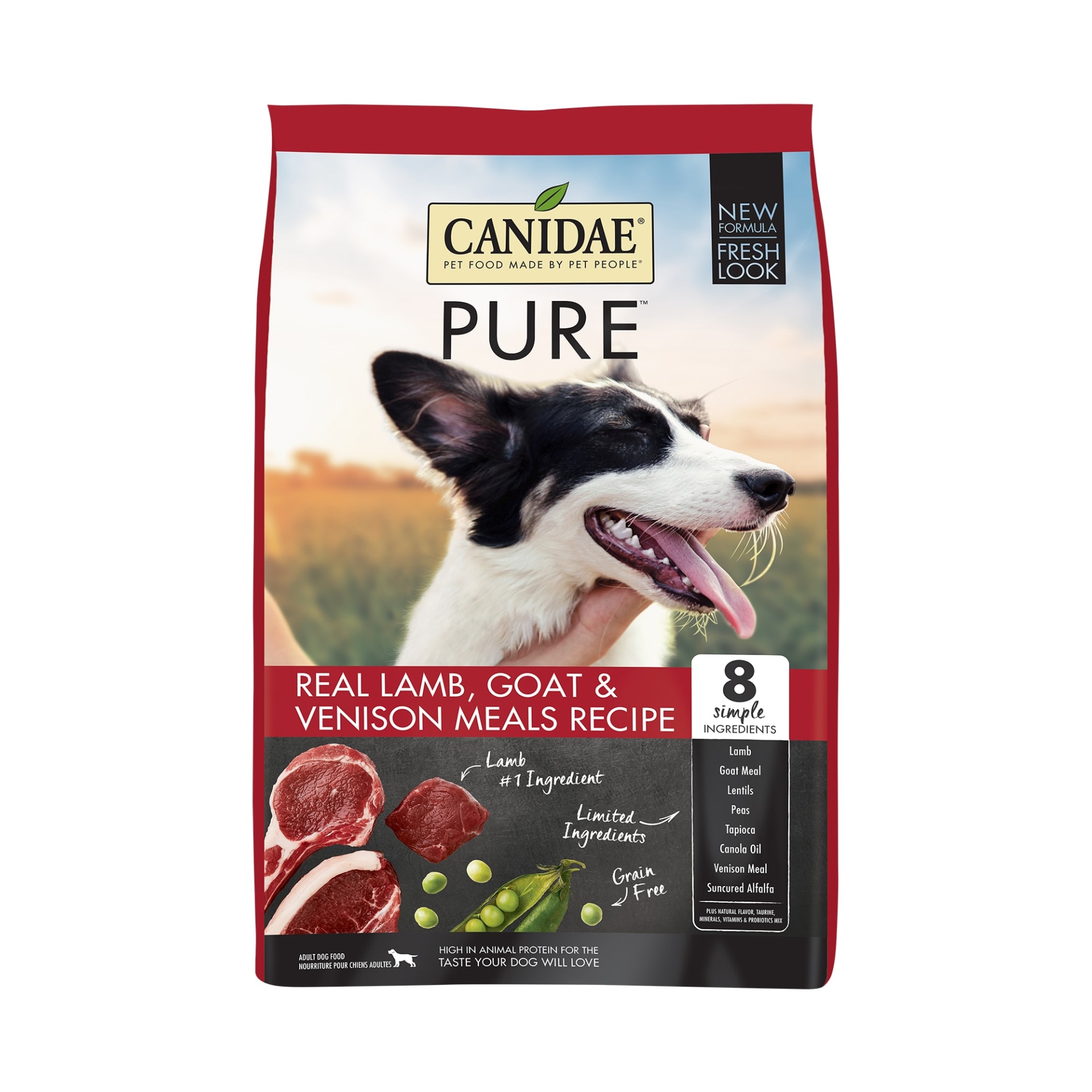 slide 1 of 1, CANIDAE PURE Real Lamb, Goat & Venison Meals Recipe Dry Dog Food, 4 lb