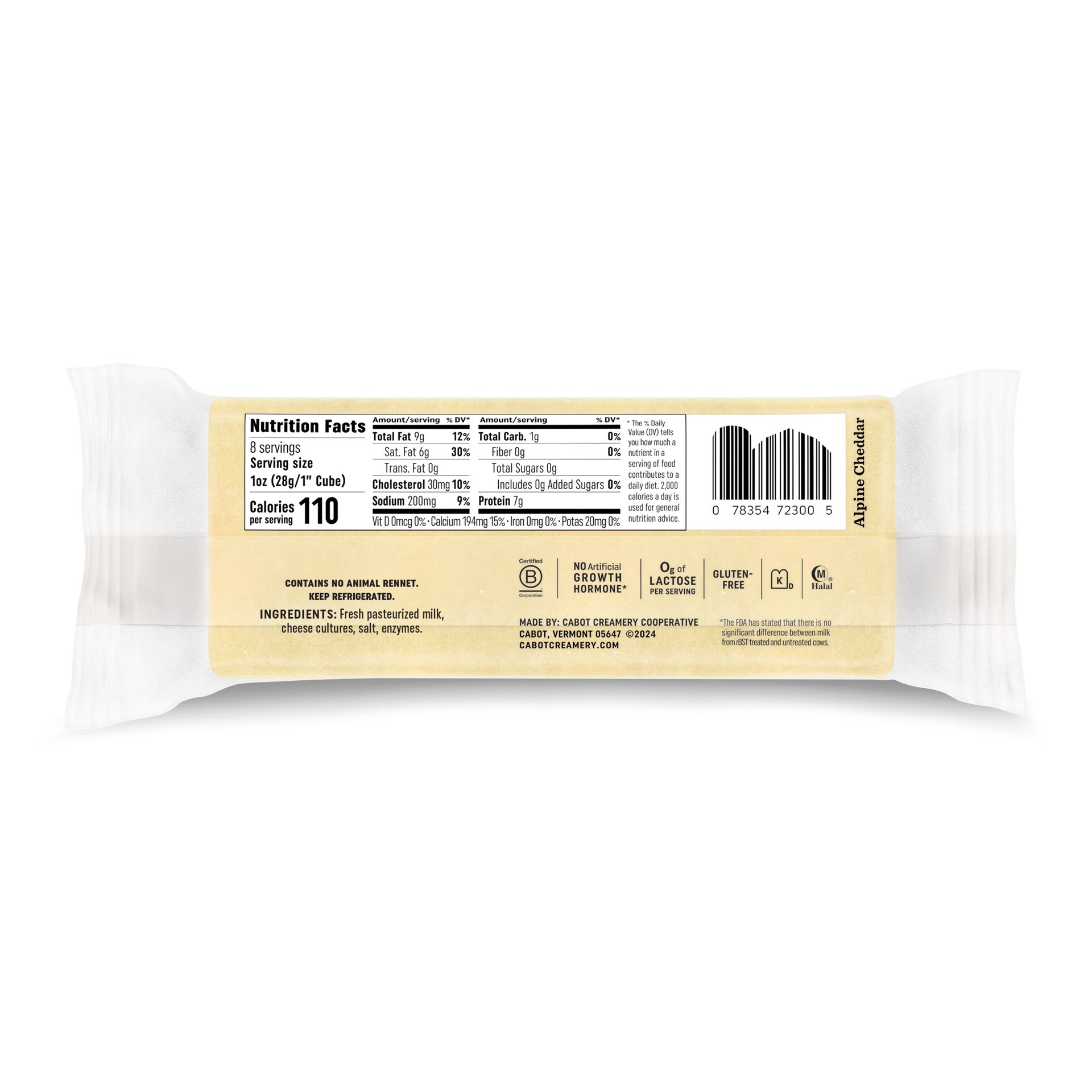 slide 2 of 5, Cabot Alipine Cheddar Parchment Wrapped, 8 oz