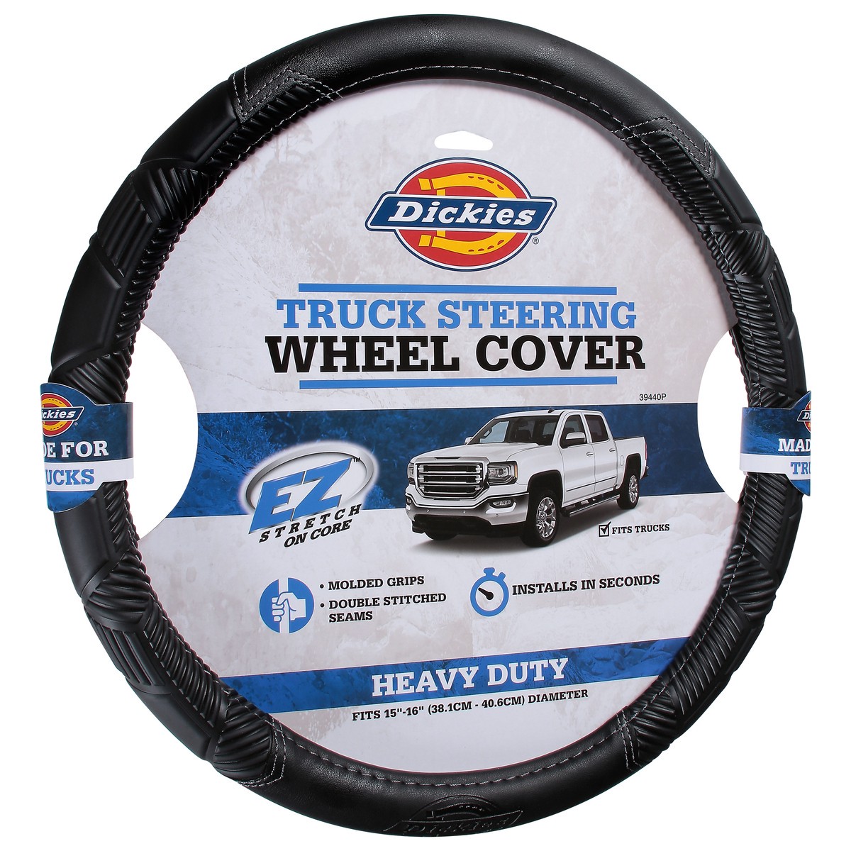 slide 4 of 9, Dickies Icon Black Heavy Duty Truck Steering Wheel Cover, 1 ct