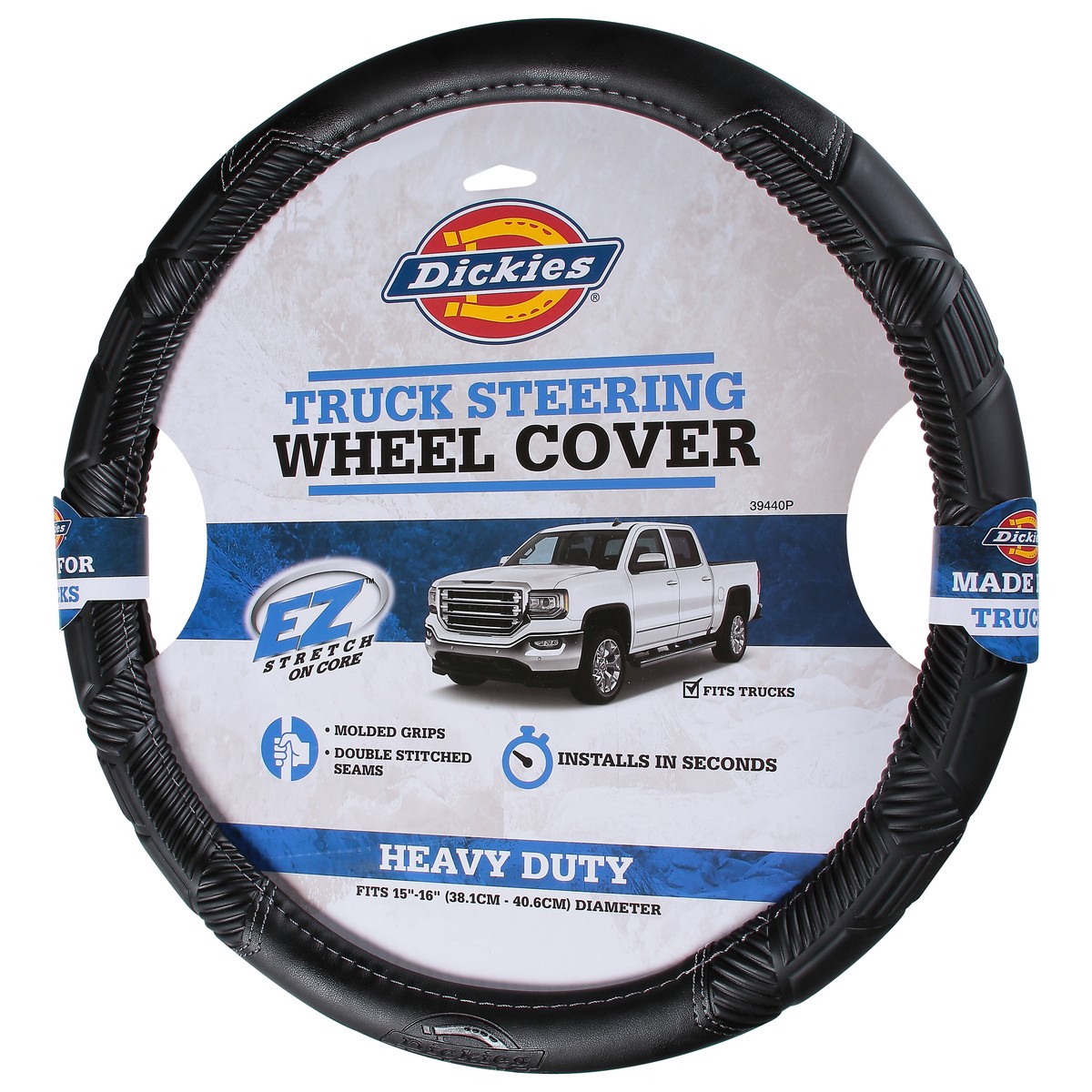 slide 3 of 9, Dickies Icon Black Heavy Duty Truck Steering Wheel Cover, 1 ct