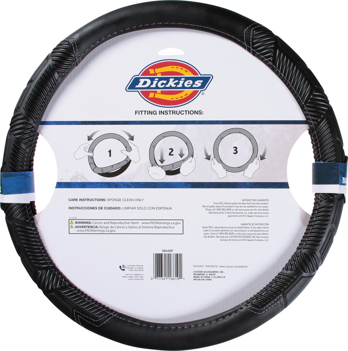 slide 9 of 9, Dickies Icon Black Heavy Duty Truck Steering Wheel Cover, 1 ct