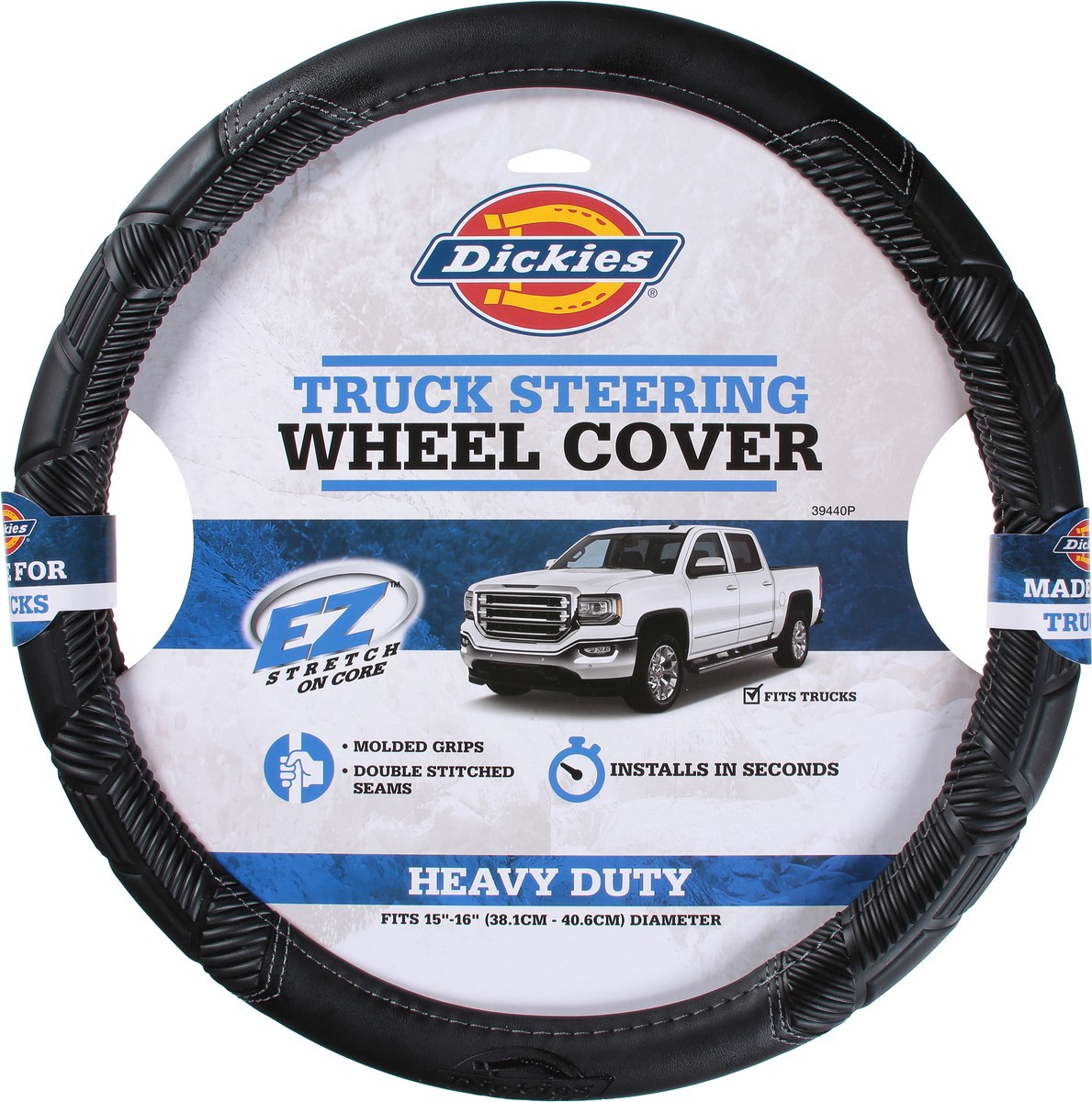 slide 8 of 9, Dickies Icon Black Heavy Duty Truck Steering Wheel Cover, 1 ct