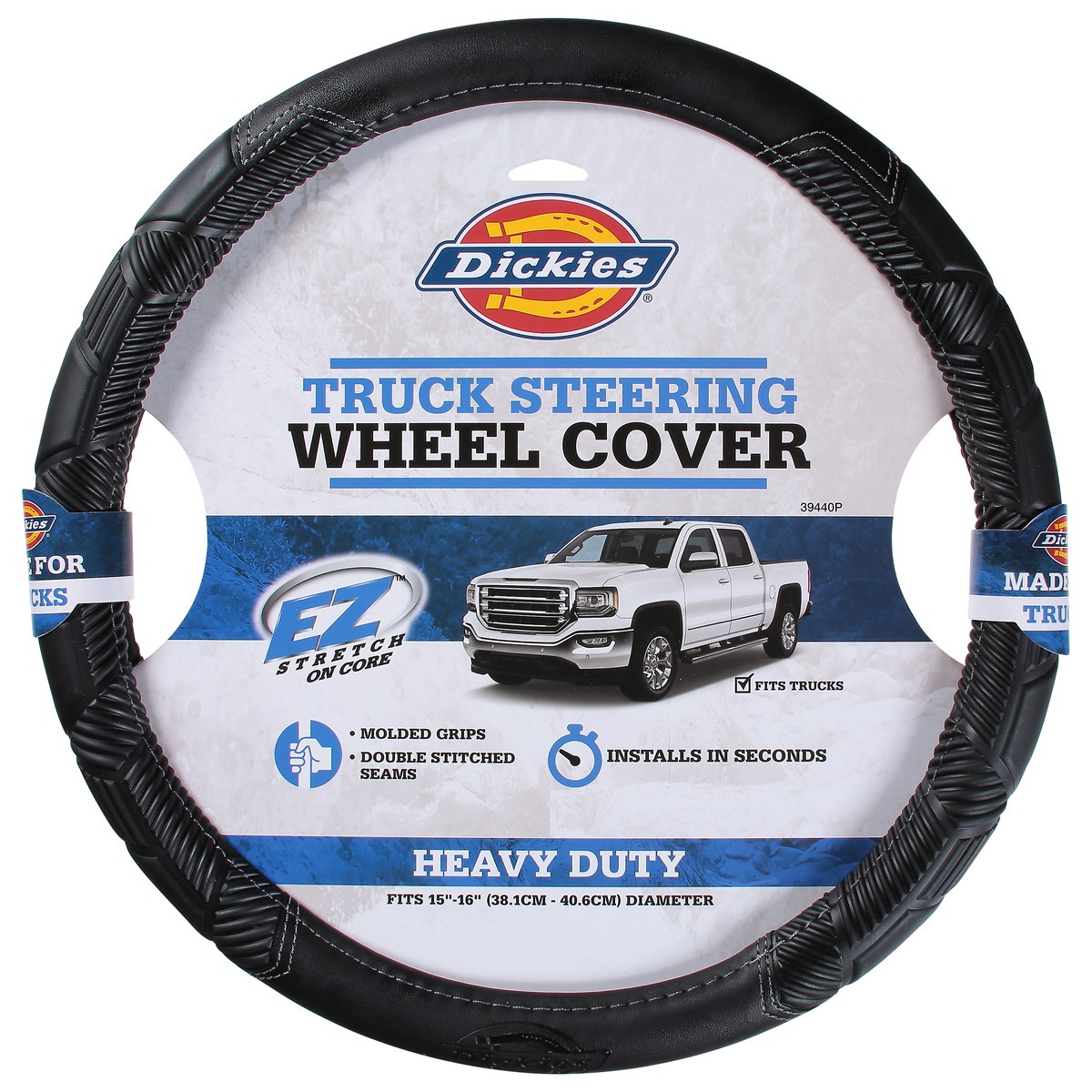 slide 1 of 9, Dickies Icon Black Heavy Duty Truck Steering Wheel Cover, 1 ct