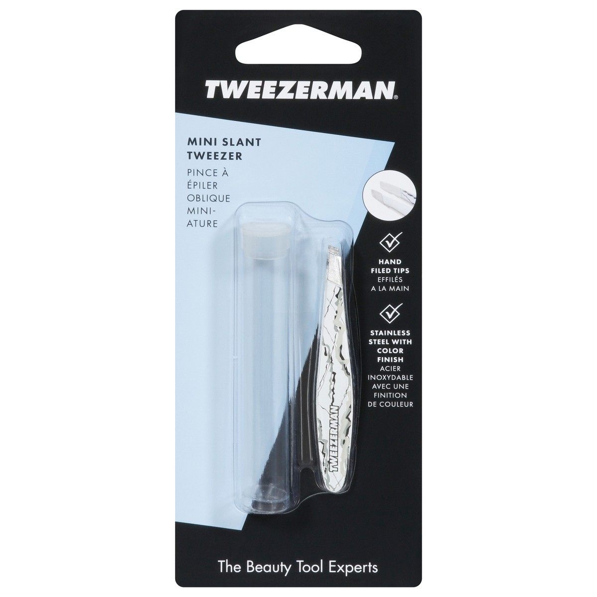 slide 1 of 9, Tweezerman Mini Slant Marble Tweezer 1 ea, 1 ct