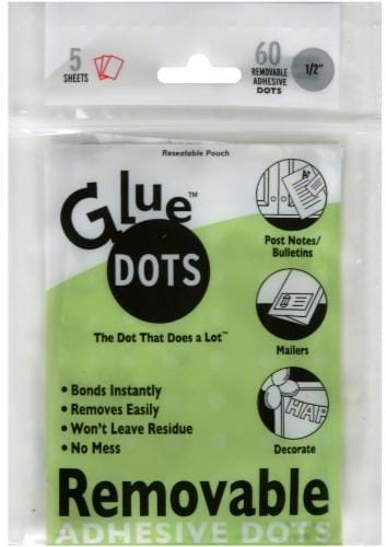 slide 1 of 1, Glue Dots Removable Adhesive Dots, 1/2 Inch, 0.5 in