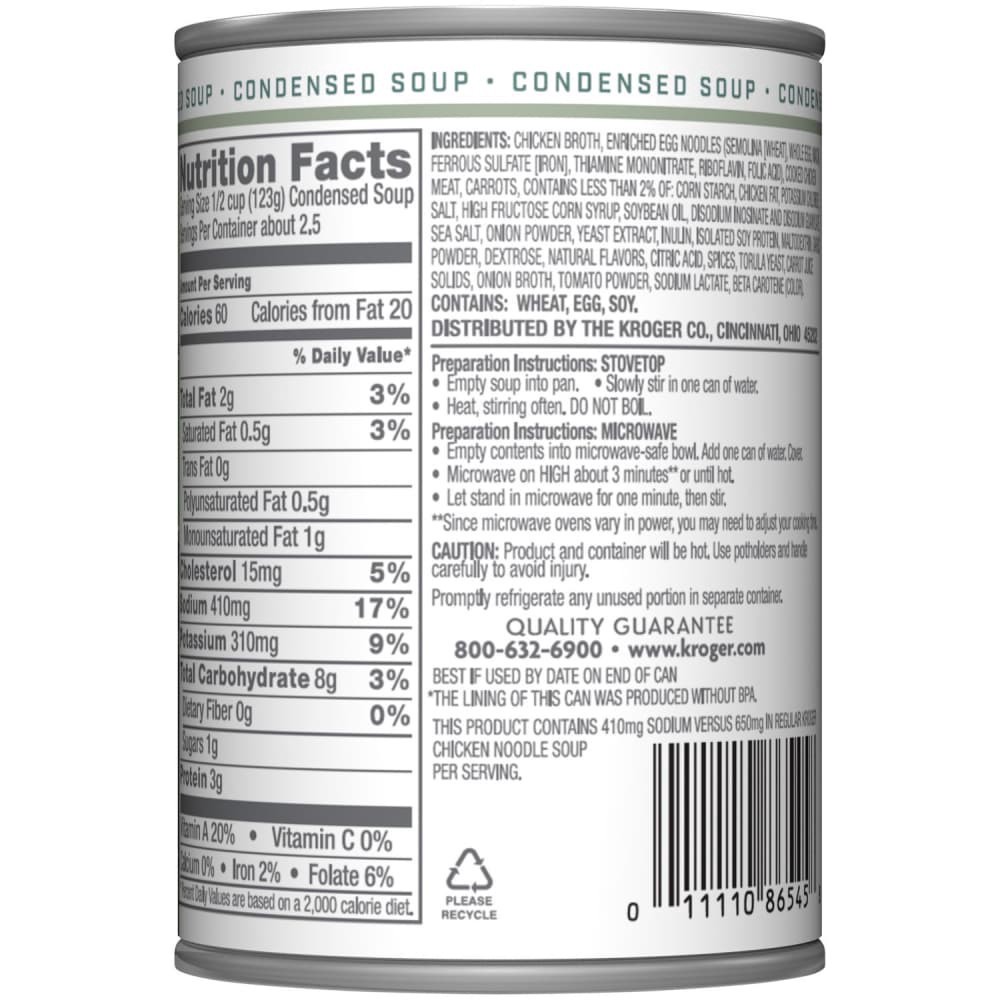 slide 5 of 6, Kroger Reduced Sodium Chicken Noodle Condensed Soup, 10.5 oz